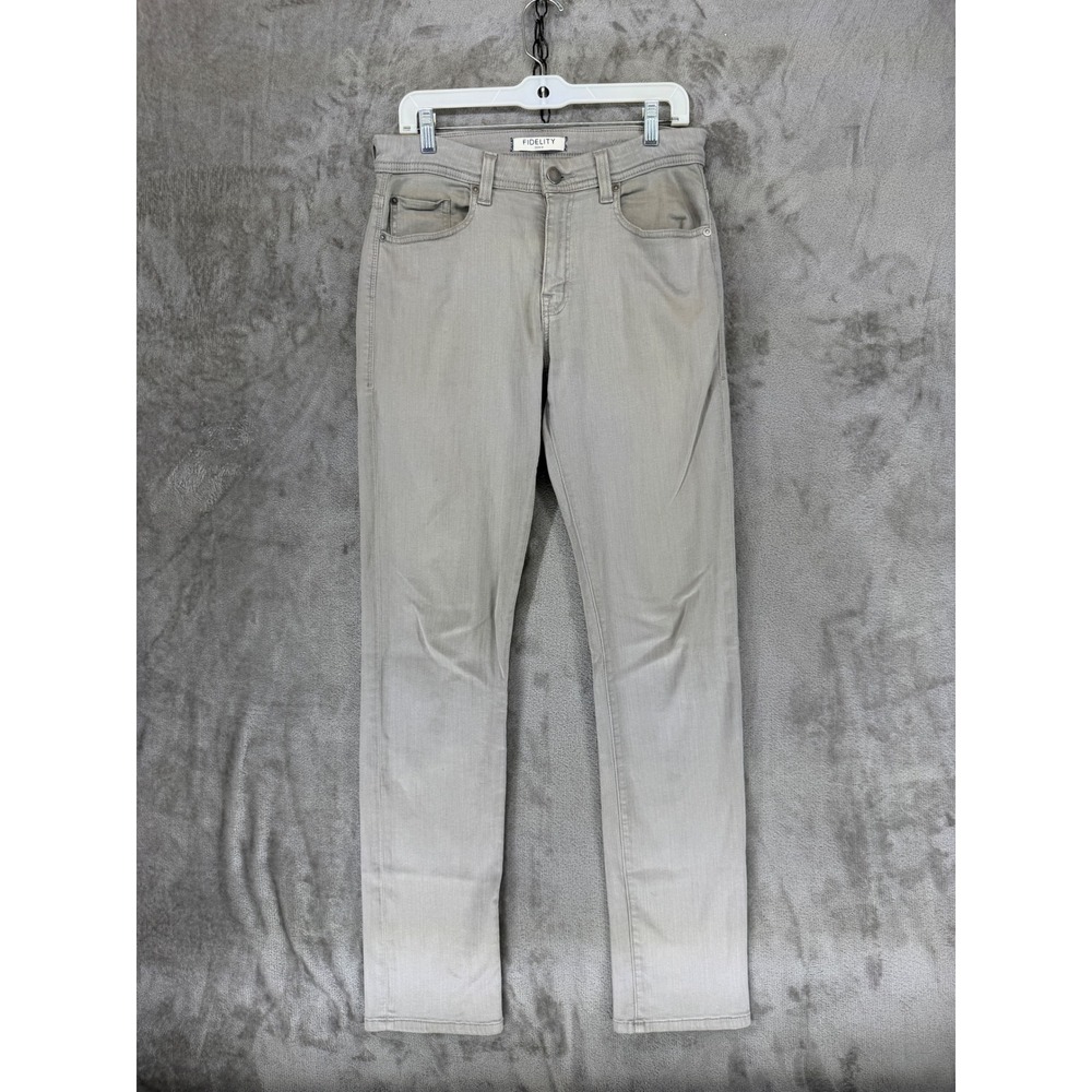 Fidelity Denim Jimmy Slim Straight Jeans Mens 31 Dove Grey M6049-JIMMY Stretch